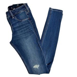 Hollister | NWT  Distressed Medium Wash Low-Rise Jean Legging | Size 3L 26x30